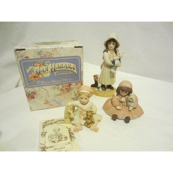 JAN HAGARA Royal Orleans Brianna sitter Brooke Crystal 3 figurines COA VINTAGE - Picture 1 of 11